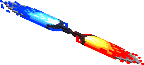 Red and Blue Fire Double Blade Sword preview