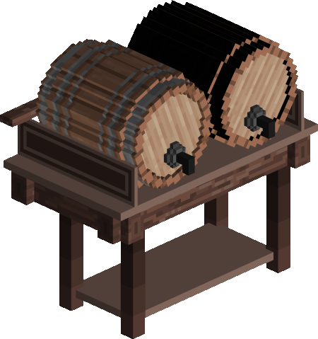 Wooden barrel serving station preview